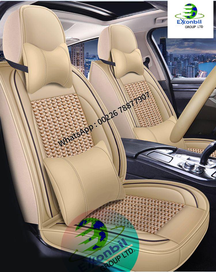 Image de Housses de siège auto luxueuses en cuir beige